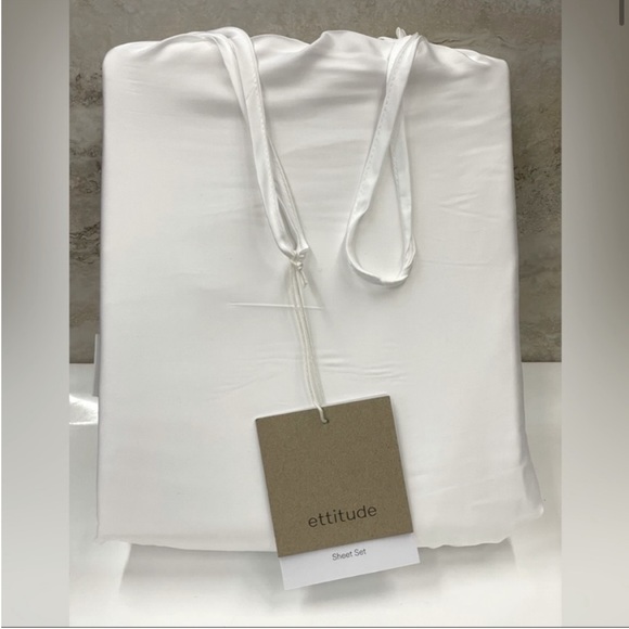 Ettitude Bedding Ettitude Bamboo Lyocell Sheet Set White King Or